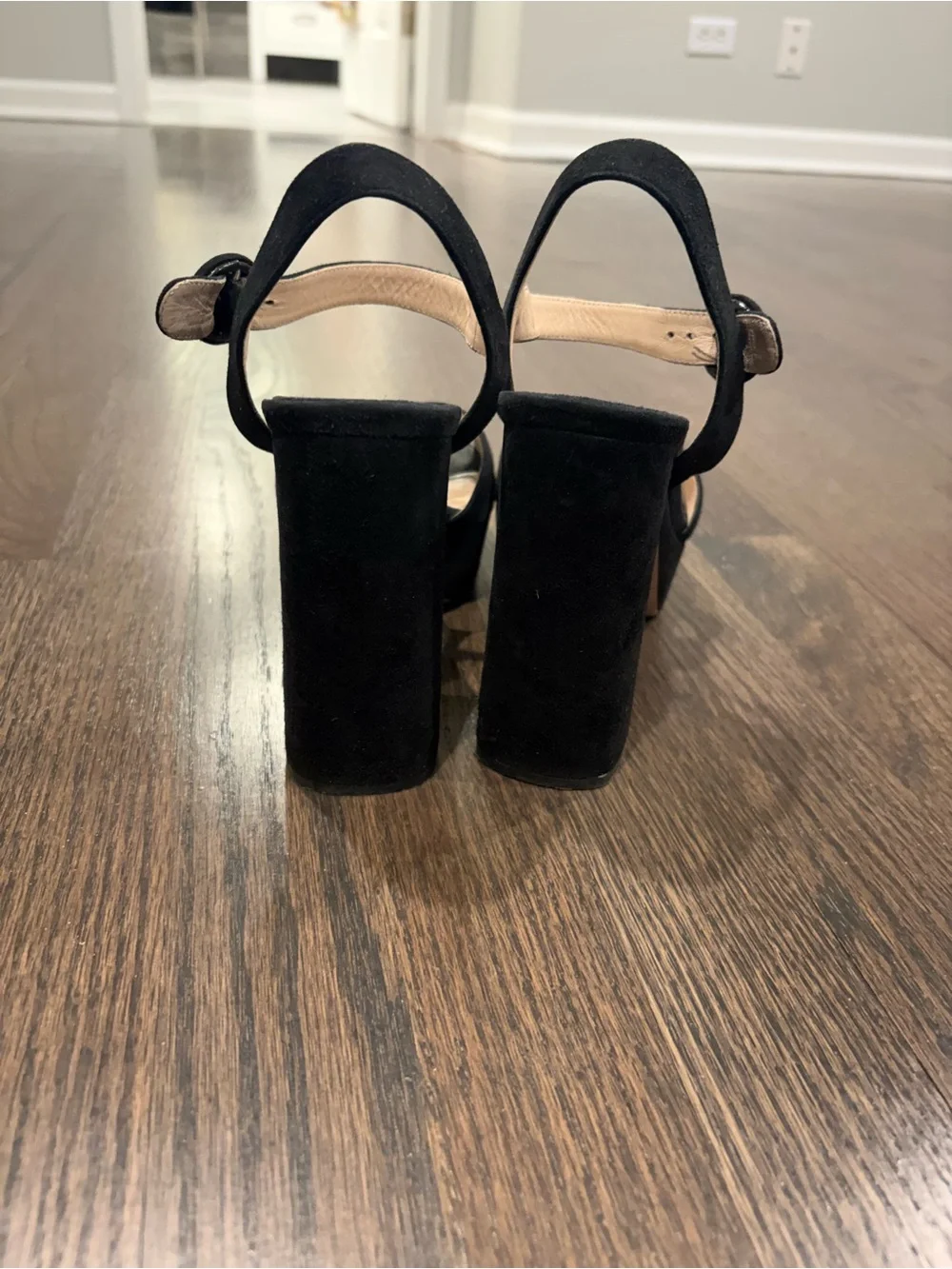 Prada Black Suede Heels